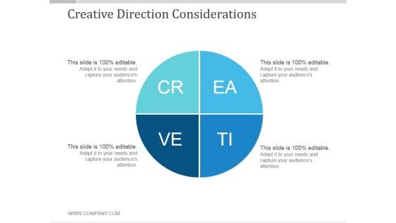 Creative Direction Considerations Ppt PowerPoint Presentation Samples