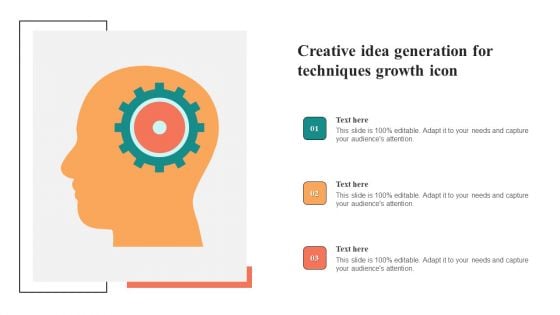 Creative Idea Generation For Techniques Growth Icon Brochure PDF