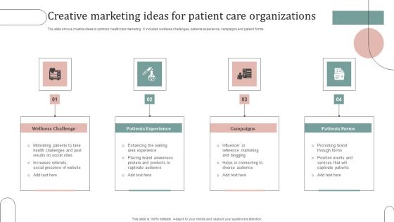 Creative Marketing Ideas For Patient Care Organizations Structure PDF
