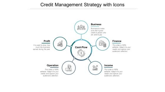 Credit Management Strategy With Icons Ppt PowerPoint Presentation Layouts Objects