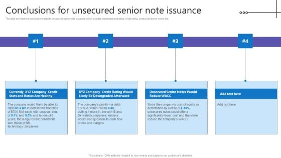 Credit Resources For New Business Conclusions For Unsecured Senior Note Issuance Inspiration PDF