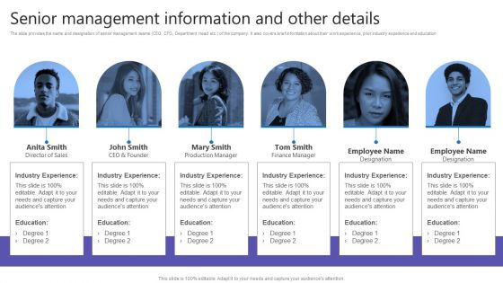 Credit Resources For New Business Senior Management Information And Other Ppt Layouts Demonstration PDF