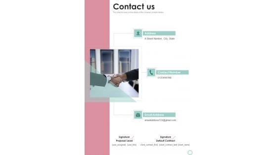 Credit Risk Administration Proposal Contact Us One Pager Sample Example Document Credit Risk Administration Proposal Contact Us One Pager Sample Example Document