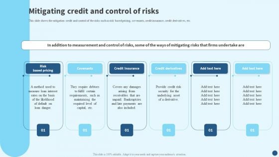 Credit Risk Management Mitigating Credit And Control Of Risks Themes PDF