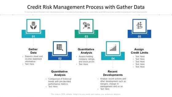 Credit Risk Management Process With Gather Data Ppt PowerPoint Presentation Inspiration Templates PDF