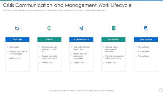 Crisis Communication And Management Work Lifecycle Portrait PDF