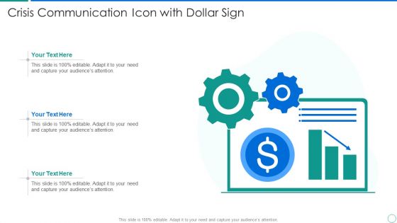 Crisis Communication Icon With Dollar Sign Graphics PDF