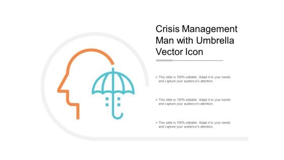 Crisis Management Man With Umbrella Vector Icon Ppt PowerPoint Presentation Professional Background Image