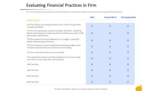 Crisis Management Program Presentation Evaluating Financial Practices In Firm Background PDF Crisis Management Program Presentation Evaluating Financial Practices In Firm Background PDF