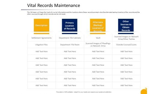 Crisis Management Program Presentation Vital Records Maintenance Sample PDF