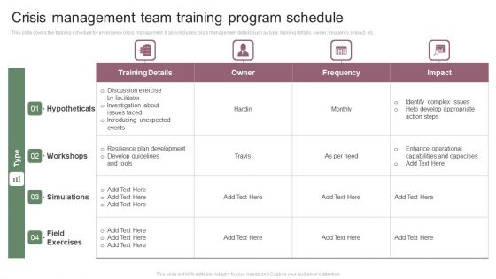 Crisis Management Team Training Program Schedule Brochure PDF