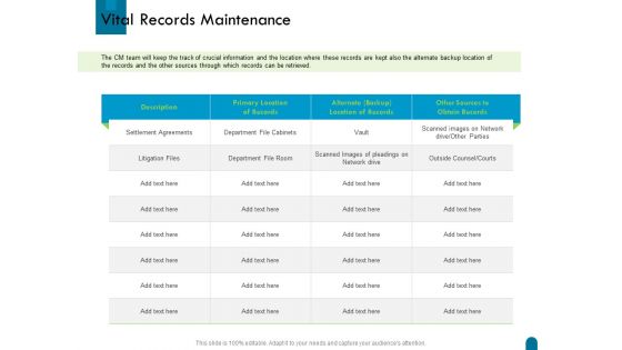 Crisis Management Vital Records Maintenance Ppt Infographics Portfolio PDF