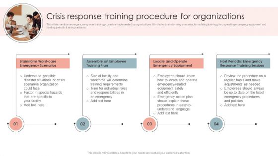 Crisis Response Training Procedure For Organizations Brochure PDF