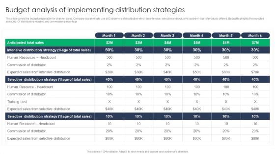 Criterion For Choosing Distribution Channel For Efficient Sales Administration Budget Analysis Infographics PDF