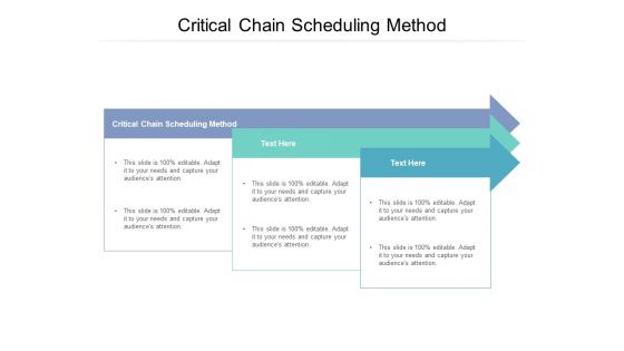 Critical Chain Scheduling Method Ppt PowerPoint Presentation Layouts Icons Cpb