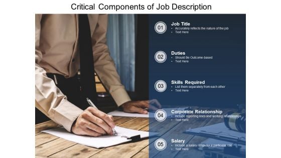 Critical Components Of Job Description Ppt PowerPoint Presentation Layouts Model