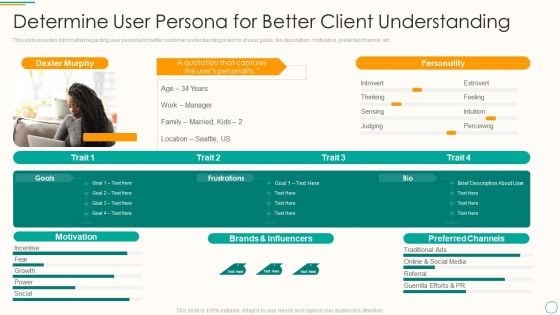 Critical Components Of Project Management IT Determine User Persona For Better Client Understanding Inspiration PDF