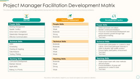 Critical Components Of Project Management IT Project Manager Facilitation Development Matrix Inspiration PDF Critical Components Of Project Management IT Project Manager Facilitation Development Matrix Inspiration PDF