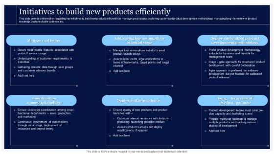 Critical Initiatives To Deploy Initiatives To Build New Products Efficiently Information PDF