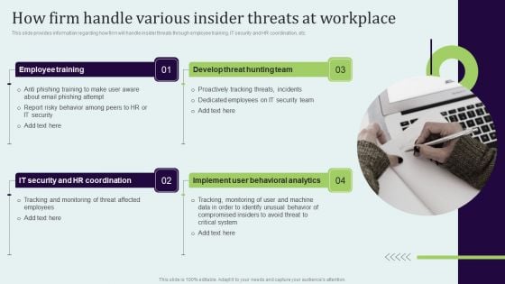 Critical Measures For Ensuring How Firm Handle Various Insider Threats At Workplace Graphics PDF