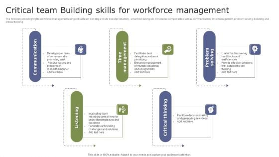 Critical Team Building Skills For Workforce Management Template PDF Critical Team Building Skills For Workforce Management Template PDF