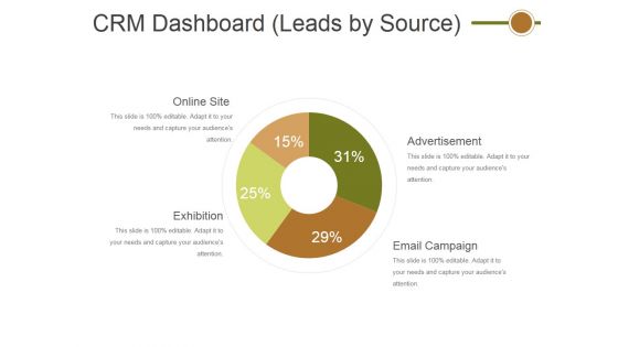 Crm Dashboard Leads By Source Ppt PowerPoint Presentation File Graphics Template