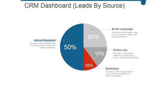 Crm Dashboard Leads By Source Ppt PowerPoint Presentation Inspiration