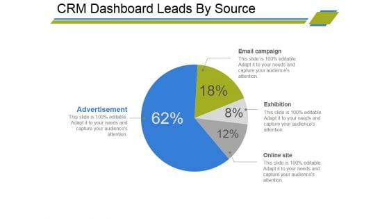 Crm Dashboard Leads By Source Ppt PowerPoint Presentation Outline Deck