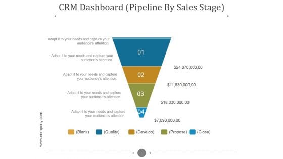 Crm Dashboard Pipeline By Sales Stage Ppt PowerPoint Presentation Styles