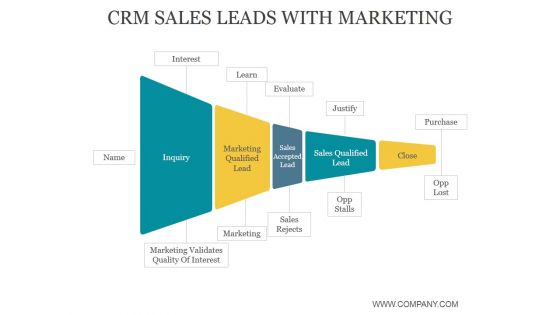 Crm Sales Leads With Marketing Ppt PowerPoint Presentation Visual Aids