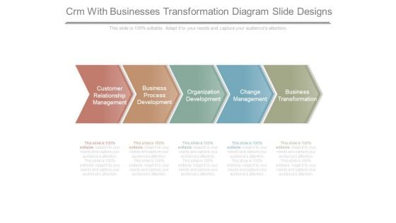 Crm With Businesses Transformation Diagram Slide Designs