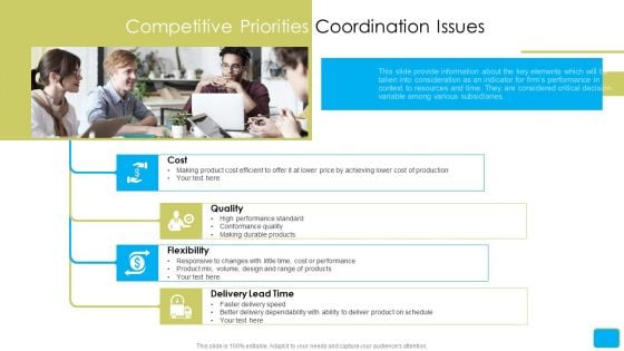 Cross Border Integration In Multinational Corporation Competitive Priorities Coordination Issues Summary PDF