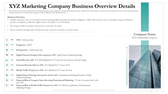 Cross Channel Marketing Benefits XYZ Marketing Company Business Overview Details Diagrams PDF