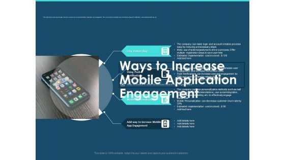 Cross Channel Marketing Plan For Clients Ways To Increase Mobile Application Engagement Portrait PDF