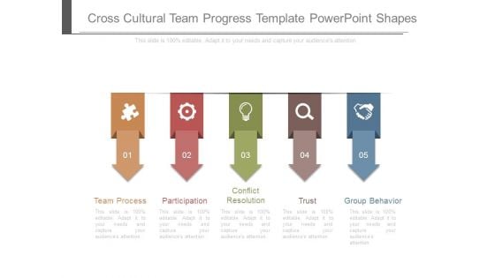 Cross Cultural Team Progress Template Powerpoint Shapes