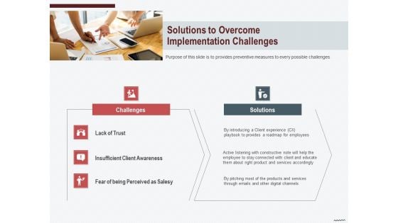 Cross Sell In Banking Industry Solutions To Overcome Implementation Challenges Ppt Styles Graphics Example PDF