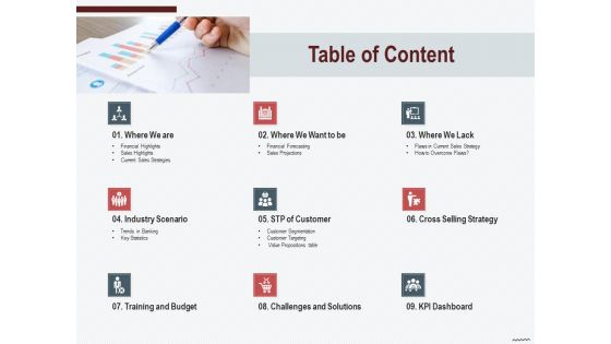 Cross Sell In Banking Industry Table Of Content Ppt Ideas Show PDF Cross Sell In Banking Industry Table Of Content Ppt Ideas Show PDF