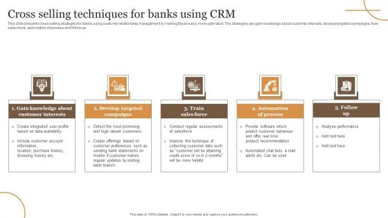 Cross Selling Techniques For Banks Using Crm Formats PDF