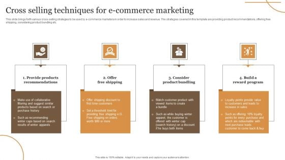 Cross Selling Techniques For E Commerce Marketing Slides PDF Cross Selling Techniques For E Commerce Marketing Slides PDF