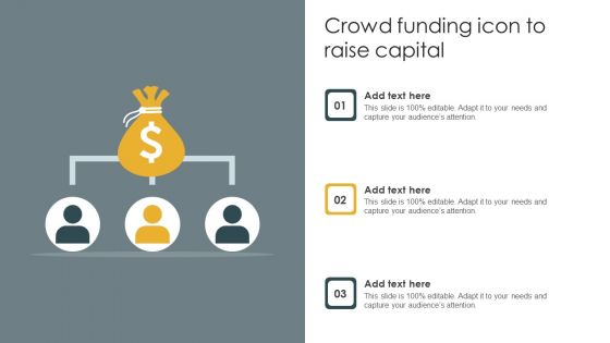 Crowd Funding Icon To Raise Capital Background PDF