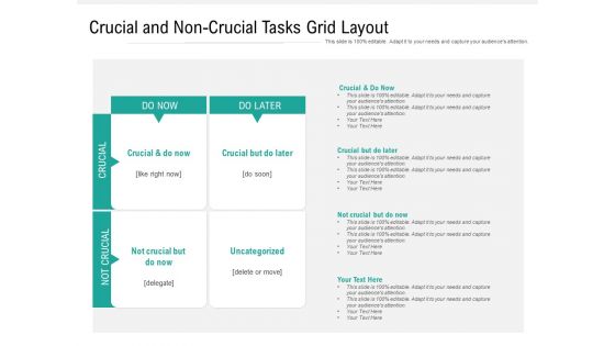 Crucial And Non Crucial Tasks Grid Layout Ppt PowerPoint Presentation Gallery Styles PDF