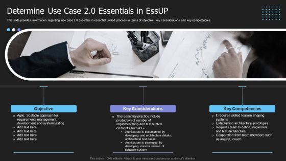 Crucial Building Blocks Of Essup Methodology IT Determine Use Case 2 0 Essentials In Essup Elements PDF