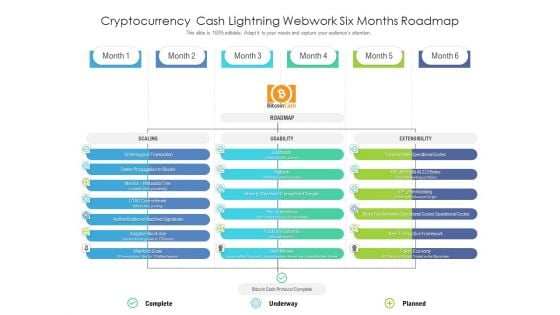 Cryptocurrency Cash Lightning Webwork Six Months Roadmap Portrait