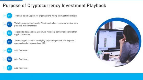 Cryptocurrency Investment Playbook Purpose Of Cryptocurrency Investment Playbook Clipart PDF