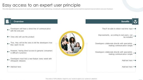 Crystal Methods In Agile Framework Easy Access To An Expert User Principle Template PDF