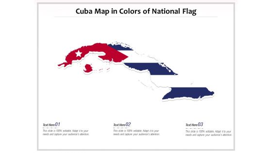 Cuba Map In Colors Of National Flag Ppt PowerPoint Presentation Infographics Graphic Images PDF