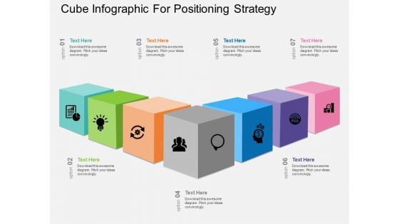 Cube Infographic For Positioning Strategy Powerpoint Template