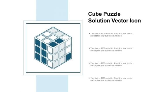 Cube Puzzle Solution Vector Icon Ppt PowerPoint Presentation Pictures Master Slide