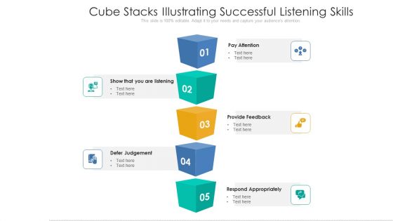 Cube Stacks Illustrating Successful Listening Skills Ppt PowerPoint Presentation Gallery Images PDF