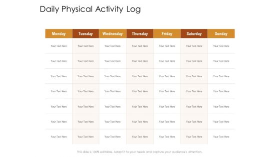 Cultivating The Wellbeing Culture In Organization Daily Physical Activity Log Inspiration PDF